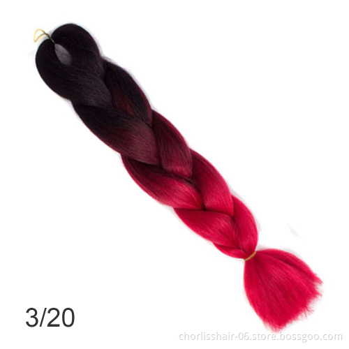 Wholesale Ombre Rainbow Passion Stretched Synthetic Braiding Hair Extensions African Crochet Jumbo Braids Hair